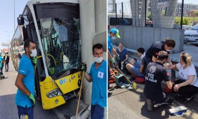 إصابات في حادث حافلة مروع في بيليك دوزو غرب إسطنبول (فيديو)