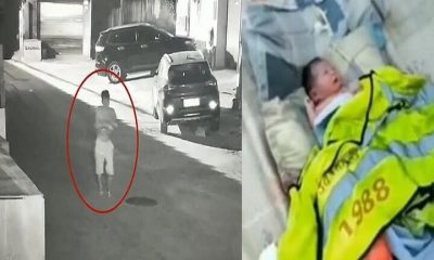 فيديو صادم لأب يلقي ابنته الرضيعة في سلة المهملات!