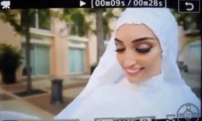شاهد ما حصل لعروس لحظة الانفجار ببيروت (فيديو)
