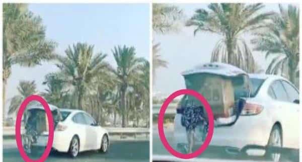 عائلة تضع الخادمة في صندوق السيارة بالبحرين (فيديو)