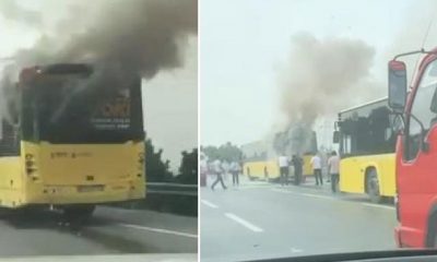 اندلاع حريق في حافلة نقل عام بإسطنبول