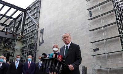 الرئيس أردوغان يتفقد أعمال إنشاءات "مسجد تقسيم" في إسطنبول