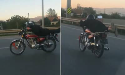 الشرطة التركية تغرم سائق دراجة نارية بمبلغ 10آلاف ليرة لقيادته بطريقة غير قانونية (فيديو)