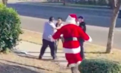 بابا نويل يحبط عملية سرقة أمام متجر (فيديو)