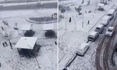 فرحة أفسدها "كورونا".. شاهد لحظة هروب الأطفال من الشرطة أثناء استمتاعهم في الثلوج بإسطنبول (فيديو)