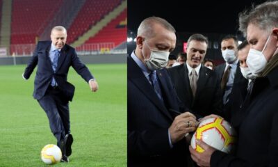 فيديو.. أردوغان ينفذ ركلة جزاء بـ"رؤية مسعود أوزيل"