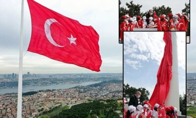 بمشاركة أردوغان.. رفع أعلى علم تركي في إسطنبول (فيديو)