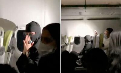 بالفيديو.. قائد طائرة يفاجئ إحدى الراكبات في الجو