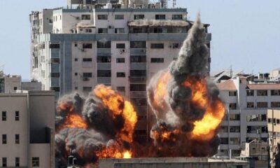 قصف بالقرب من فندق الامل غزة