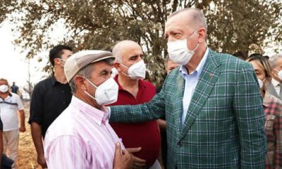 الرئيس أردوغان يلتقي مواطنين متضررين من حرائق الغابات