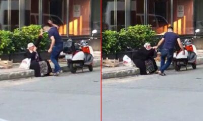 شاب تركي يضرب والدته ويهددها بالقتل وسط الشارع بإسطنبول.. فيديو