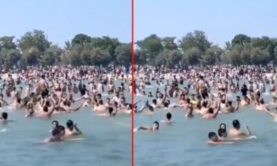 فيديو أثار جدل الأتراك.. سوريون يصرخون "الله أكبر" ويقفذون في البحر بإسطنبول