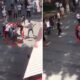 بالفيديو.. سيدة تركية تعتدي على شاباً بالضرب دفاعاً عن زوجها