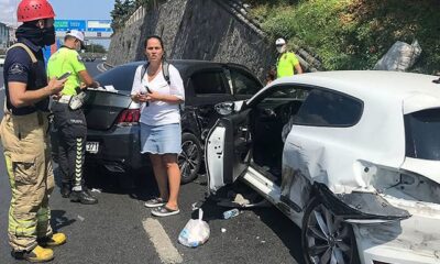 بالفيديو..اصطدام 4 مركبات في حادث متسلسل في إسطنبول