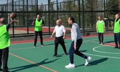 شاهد.. أردوغان يمارس الرياضة مع وزرائه ومستشاريه