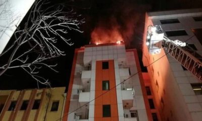 حريق كبير في فندق مكون من 5 طوابق بولاية إزمير