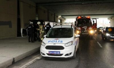 انقلاب سيارة شرطة في منطقة شيشلي في اسطنبول