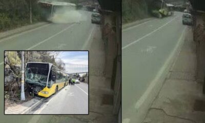 لحظات مرعبة... اصابات في حادث اصطدام حافلة ركاب بمنطقة صخرية في إسطنبول