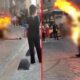 شخص مجهول يحرق نفسه أمام برج غلطة في إسطنبول (فيديو)