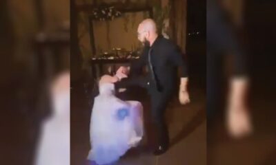 فيديو يضج وسائل التواصل لعريس يركل عروسه في وجهها خلال حفل زفافهما