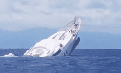 فيديو يوثق لحظات غرق يخت فاخر ارتفاعه 130 قدمًا قبالة سواحل إيطاليا