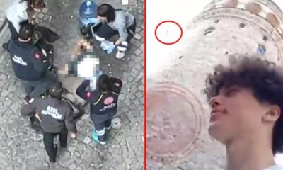 شاهد: مــ صرع اجنبي بعد سقوطه من برج غلطة بإسطنبول
