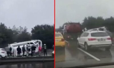 10 جرحى اثنان منهم خطيرة في حادث انقلاب حافلة ركاب أجانب في اسطنبول