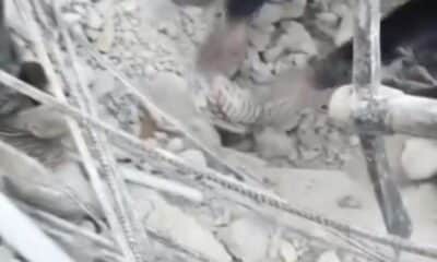 مشهد مفجع تحت الأنقاض! ضحى الأب بنفسه لإبقاء طفله على قيد الحياة