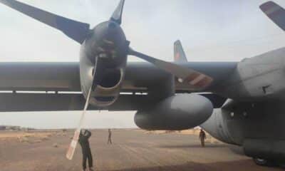 الجيش السوداني ينشر صور طائرة الإجلاء التركية المستهدفة
