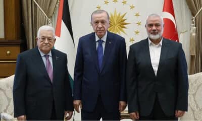 أردوغان يستقبل محمود عباس وإسماعيل هنية في أنقرة