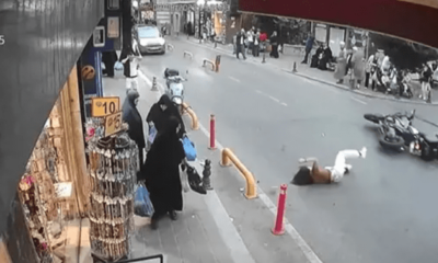 اصطدام دراجة نارية وسكوتر وجها لوجه في إسطنبول