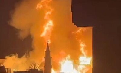حريق ضخم في استديو مصر بمنطقة الهرم في الجيزة (فيديو)