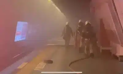 اندلاع حريق في محطة مترو شيشلي بإسطنبول