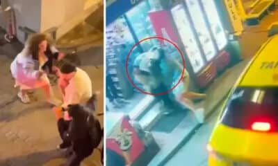 امرأة أجنبية تحدث حالة من الرعب في قلب إسطنبول!