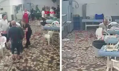 شاهد.. أغرب رد فعل لرجل في مطعم لحظة زلزال تركيا