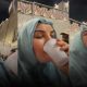 جدل واسع بعد انتشار فيديو لسيدة تصب ماء زمزم على وجهها أثناء العمرة