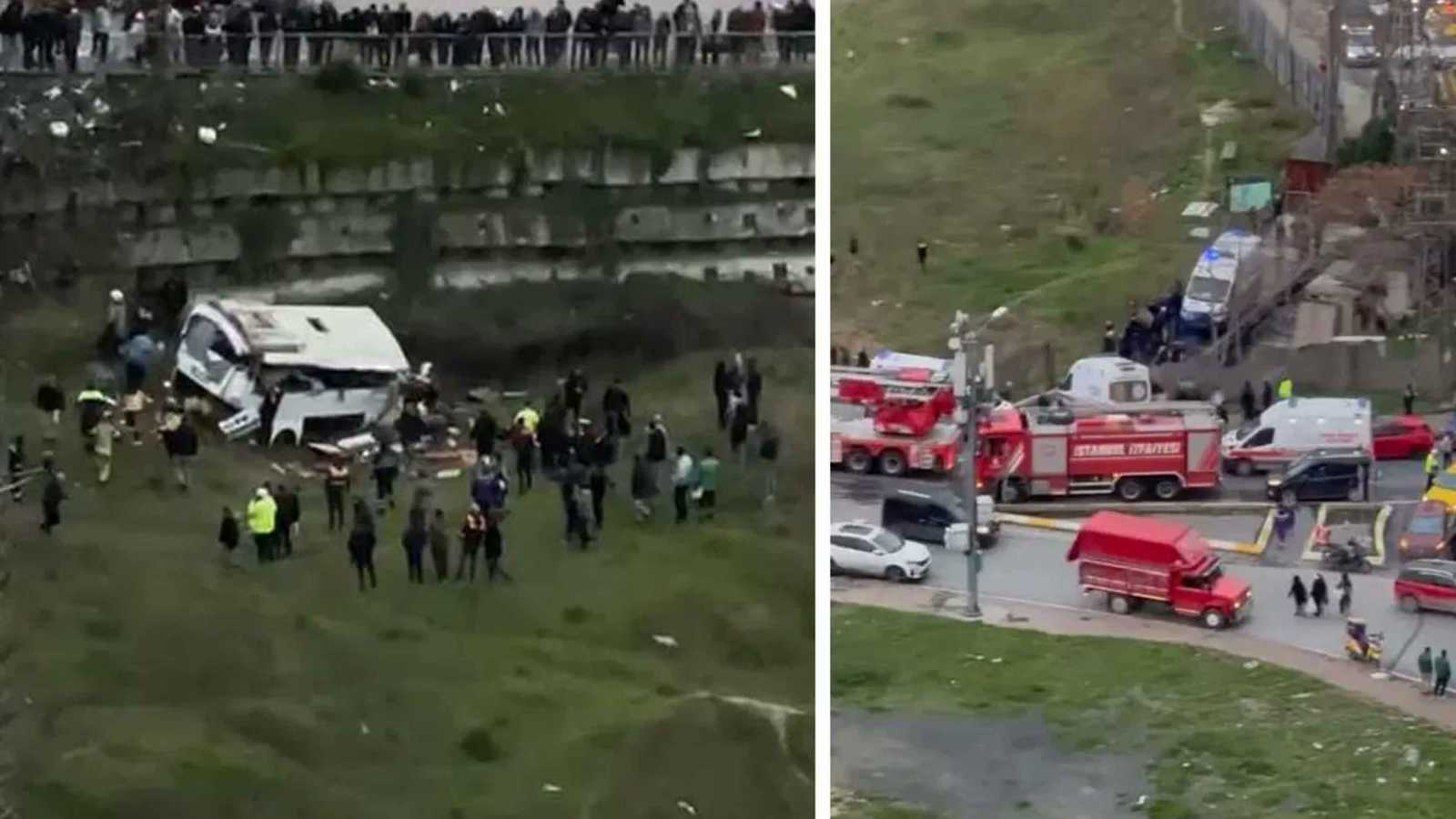سقوط حافلة في إسطنبول يودي بحياة 5 أشخاص في مشهد مروع (فيديو)