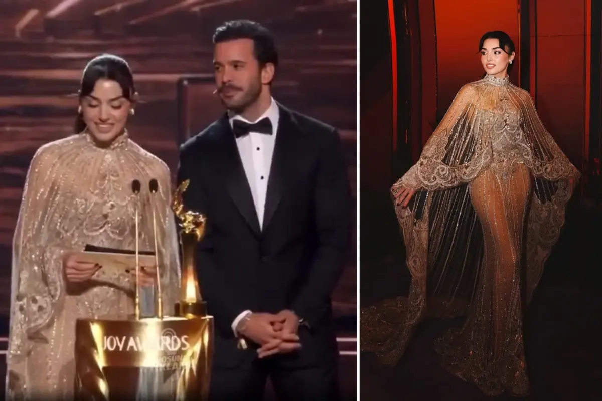 ممثلة تركية تشعل وسائل التواصل الاجتماعي بتحدثها العربية في حفل «جوي 2026»