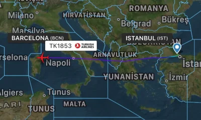 إنذار بوجود قنبلة على متن رحلة الخطوط الجوية التركية من إسطنبول إلى برشلونة!