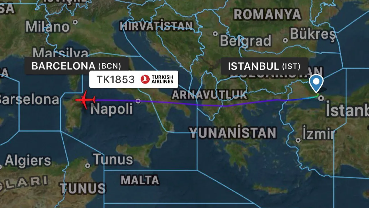 إنذار بوجود قنبلة على متن رحلة الخطوط الجوية التركية من إسطنبول إلى برشلونة!